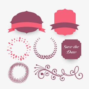 وکتور قاب عکس صورتی و بنفش